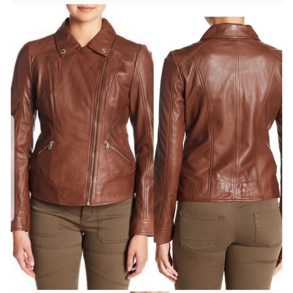 Guess Jackets & Blazers - GUESS NOTCH COLLAR LEATHER JACKET